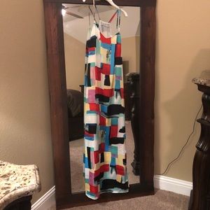 Multi colored maxi lined with spaghetti straps
